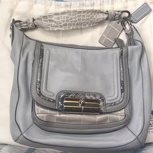 Coach Kristin Spectator Grey Leather Hobo Bag